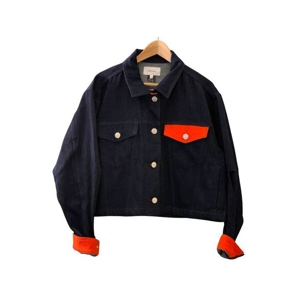 Current/ Elliott Collin Cropped Denim Jean Jacket - Picture 1 of 5